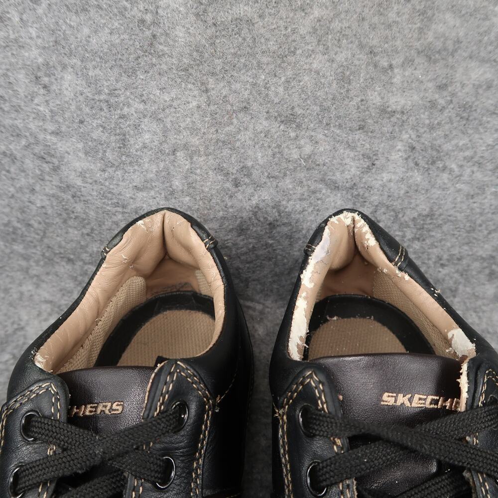 Skechers Shoes Mens 8 City Walk Sneakers Casual Leather Lifestyle Lace Up Black - Picture 3 of 14